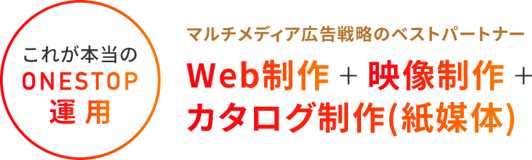 これが本当のONESTOP運用 Web制作+映像制作+カタログ制作(紙媒体)