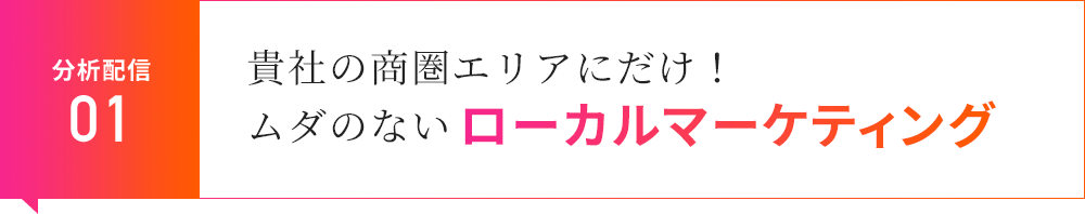 分析配信01 貴社の商圏エリアにだけ！ムダのないローカルマーケティング
