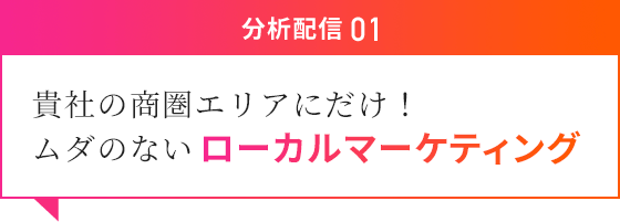 分析配信01 貴社の商圏エリアにだけ！ムダのないローカルマーケティング