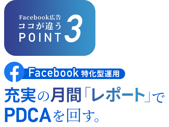 POINT3 充実の⽉間「レポート」でPDCAを回す。