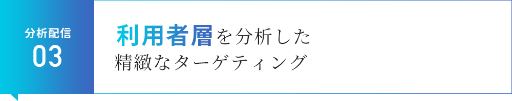 分析配信03 利用者層を分析した精緻なターゲティング
