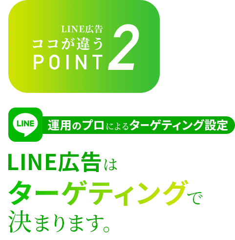POINT2 LINE広告はターゲティングで決まります。